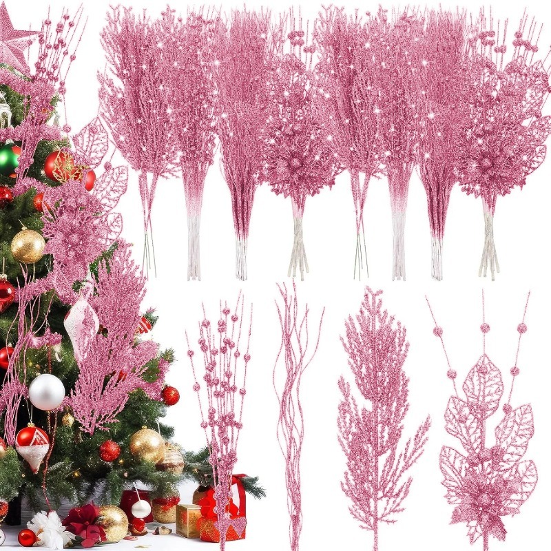 Florist Supply Bulk - Décoration d'arbre de noël rose, 12