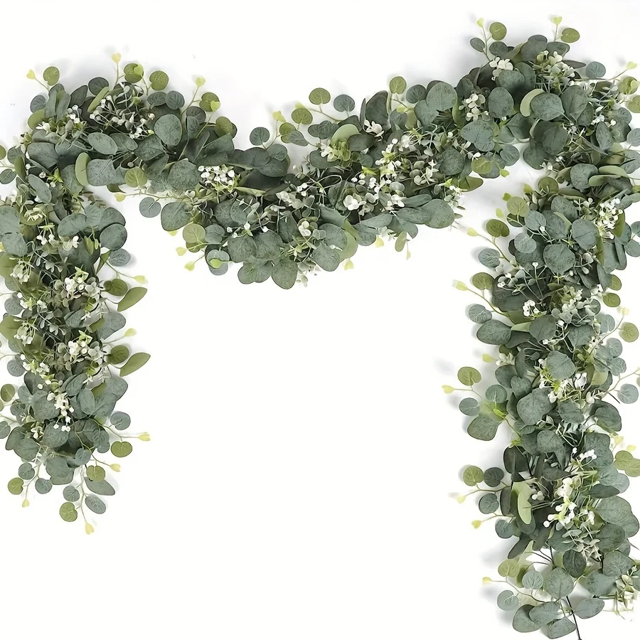 Eucalyptus Preserved - Guirlande d'eucalyptus simili exuberante de 70,8